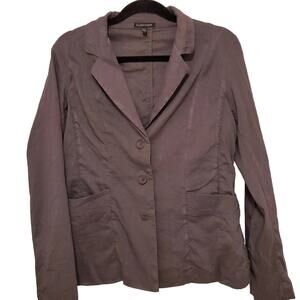 EILEEN FISHER Dark Gray Linen/Viscose Casual Stretch Blazer Sz 4